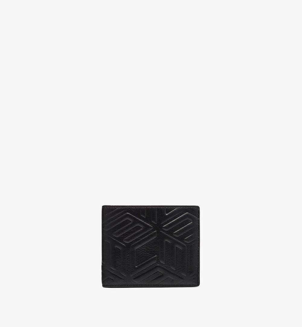 Aren gefaltetes Portemonnaie aus Knautschleder mit Cubic-Monogramm 1